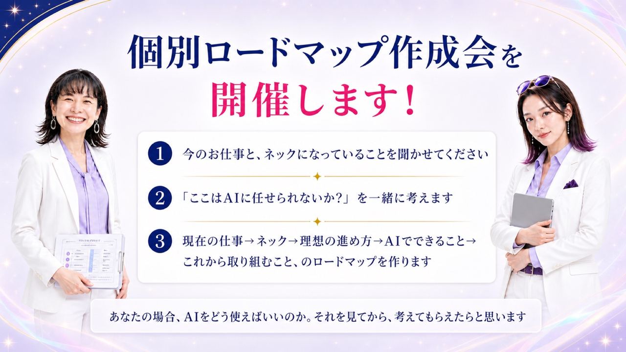 個別ロードマップ作成会を開催します!
